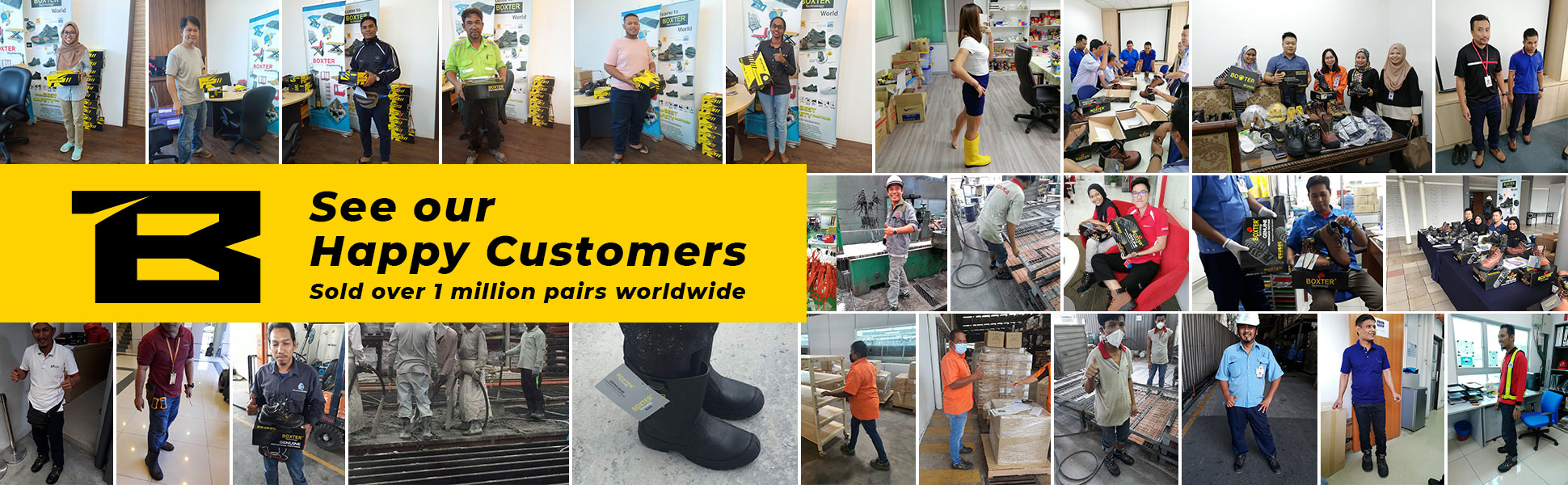 happy boxter customers - sold over 1 million pairs worlwide