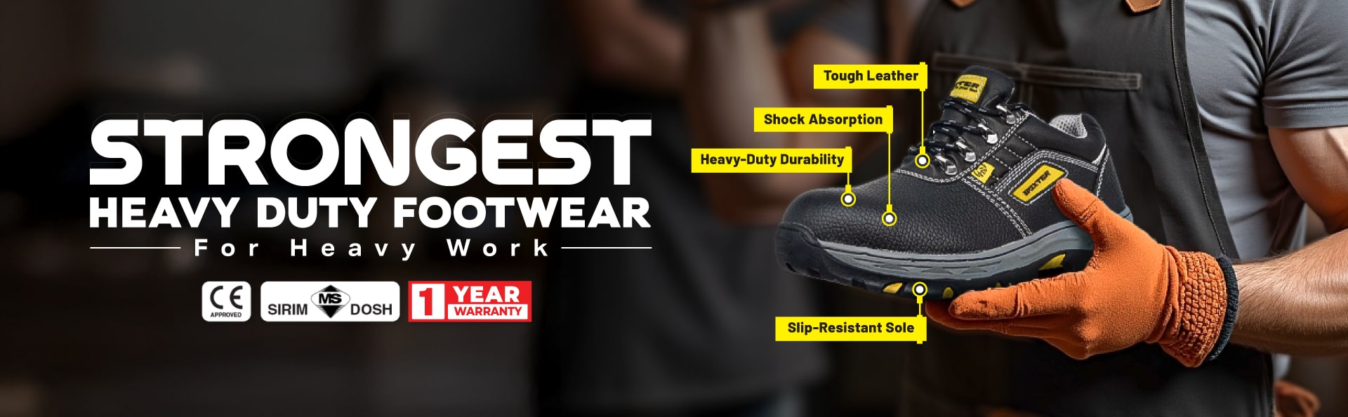 OuterTough Heavy Duty Safety Shoes Features