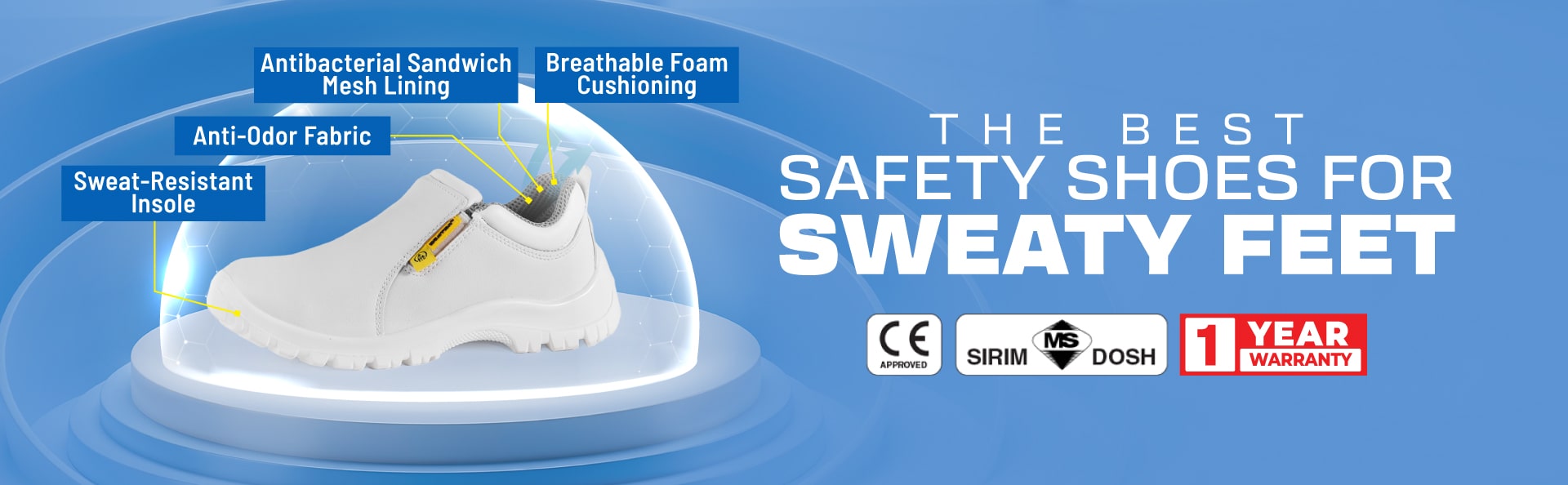 Hygiene+ Antibacterial Safety Shoes Features Hygiene+ Antibacterial Safety Shoes Features