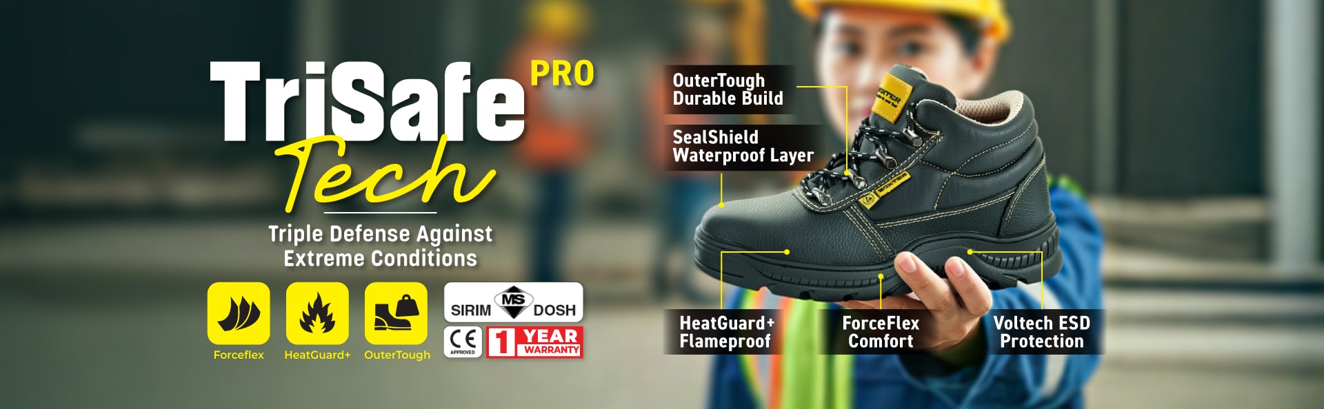 TriSafePro Safety Shoes 3-in-1 Shoes Feature